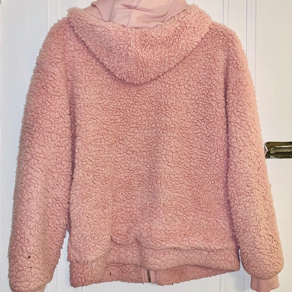 Fuzzy Pink Art Class zip-up jacket Kids 14/16 - Picture 2 of 3